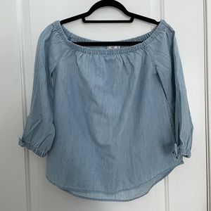 NWT Vineyard Vines Off the Shoulder Chambray Top Women’s Size 0